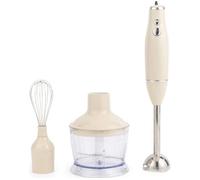 Salter Retro 3-in-1 Blender Set - 600W Powerful Motor, 2 Speed Settings, Stainless Steel Whisk & Blades, 500ml Food Chopper Bowl, Multifunctional Hand Blender for Whisking, Blending & Chopping, Cream
