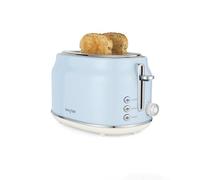 Salter Retro Blue 2-Slice Toaster - Wide Slots, 6 Browning Levels, Defrost, Reheat & Cancel, High-Lift Eject, Removable Crumb Tray, Self-Centring, Anti-Jam Function, For Bagels, Vintage Design, 815W