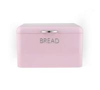 Salter Retro Bread Bin, Pink Steel, Embossed Lettering | Large capacity for loaves and rolls, countertop storage, protects from air and light, smooth wipe-clean finish