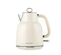 Salter Retro Cream 1.7 L Kettle ? 3KW Rapid Boil, 360? Base, Removable Limescale Filter, Cordless, Water Level Window, Blue Indicator Light, Boil Dry