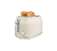 Salter Retro Cream 2-Slice Toaster - Wide Slots, 6 Browning Levels, Defrost, Reheat & Cancel, High-Lift Eject, Removable Crumb Tray, Self-Centring, Anti-Jam Function, For Bagels, Vintage Design, 815W