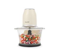 Salter Retro Cream Food Chopper - Electric 1.2 Litre, 2 Speed Settings, Dual Stainless Steel Blades, Anti-Slip Base, Make Dips, Salsa, Dressings, Fruit, Hummus & More, Baby Food Blender, 500 W