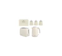 Salter Retro Cream Kettle, Toaster & Bread Bin Set 2 Slice Rapid Boil Durable