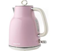 Salter Retro Pink 1.7 L Kettle - 3KW Rapid Boil, 360° Base, Removable Limescale Filter, Cordless, Water Level Window, Blue Indicator Light, Boil Dry Sensor & Auto Shut-Off, Vintage Design