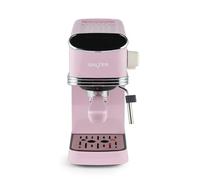 Salter Retro Espresso Machine - Pink Coffee Machine with Milk Frothing Wand, Cappuccino/Latte, 20-Bar Pressure Pump, 1.35L Water Tank, Ground Coffee, Single/Double Shot, Digital LED Display, 1350W