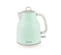 Salter Retro Green 1.7 L Kettle - 3KW Rapid Boil, 360° Base, Removable Limescale Filter, Cordless, Water Level Window, Blue Indicator Light, Boil Dry Sensor & Auto Shut-Off, Vintage Design