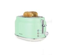 Salter Retro Green 2-Slice Toaster - Wide Slots, 6 Browning Levels, Defrost, Reheat & Cancel, High-Lift Eject, Removable Crumb Tray, Self-Centring,