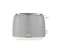 Salter Retro Grey 2-Slice Toaster - Wide Slots, Plastic, 6 Browning Levels, Defrost, Reheat & Cancel, High-Lift Eject, Removable Crumb Tray, Self-Centring, Anti-Jam Function, Vintage Design, 815W