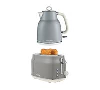 Salter Retro Grey Kettle & Toaster Set - 1.7L 3KW