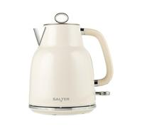 Salter Retro Kettle, 1.7 L, 3 kW Rapid Boil, Cream | 360° Swivel Base, Cordless Lift-Off, Removable Limescale Filter, Auto Shut-Off, Boil-Dry Protection, Water Level Window