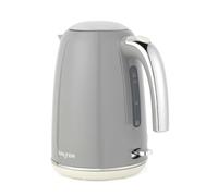 Salter Retro Kettle 1.7 L 3 kW Rapid Boil, Grey | 360° Swivel Base, Cordless Jug Design, Removable Limescale Filter, Water Level Window, Blue Indicator Light, Auto Shut-Off