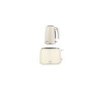 Salter Retro Kettle & Toaster Set - 1.7L, 2-Slice, Wide Slot, Plastic, Cream