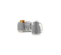 Salter Retro Kettle & Toaster Set 1.7L Fast Boil 4-Slice Wide Slots Grey