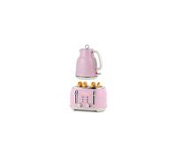 Salter Retro Kettle & Toaster Set 1.7L Fast Boil 4-Slice Wide Slots Pink