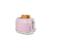 Salter Retro Pink 2-Slice Toaster - Wide Slots, 6 Browning Levels, Defrost, Reheat & Cancel, High-Lift Eject, Removable Crumb Tray, Self-Centring, Anti-Jam Function, For Bagels, Vintage Design, 815W