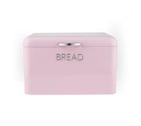 Salter Retro Pink Bread Bin - Vintage Style Storage Box for Pastries, Rolls, Bagels, Durable Steel, Embossed Lettering, Large Dry Food Container, Easy to Clean, Long-Lasting Freshness