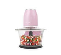 Salter Retro Pink Food Chopper - Electric 1.2 Litre, 2 Speed Settings, Dual Stainless Steel Blades, Anti-Slip Base, Make Dips, Salsa, Dressings, Fruit, Hummus & More, Baby Food Blender, 500 W