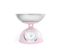 Salter Retro Pink Mechanical Kitchen Scale - Easy Read Large Rotating Dial, 5kg Capacity, Traditional Baking Scale, 1 Litre Dishwasher Safe Bowl, Analogue Food Scale, 22 cm Height, Classic Design