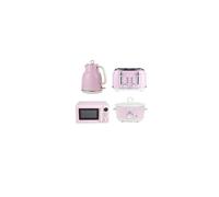 Salter Retro Pink Kitchen Set - Kettle Toaster Microwave Slow Cooker 3kW