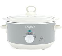 SALTER Retro Slow Cooker - Cream & Grey, Cream,Silver/Grey