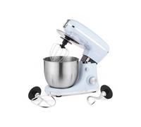 Salter Retro Stand Mixer, 5 L Stainless Steel Bowl, 1300 W, Blue | Planetary mixing action, 8 speeds plus pulse, whisk beater dough hook, splash guard, safety lock, suction feet