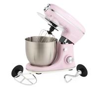 Salter Retro Stand Mixer, 5L Bowl, 1300W, 8 Speeds, Dough Hook, Whisk, Pink