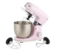 Salter Retro Stand Mixer - 5L Electric Food Kitchen Mixer, Stainless Steel Removable Mixing Bowl, Accessories Included, Dough Hook, Wire Whisk, Beater, 8 Speed Settings & Pulse Function, 1300W, Pink