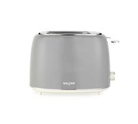 Salter Retro Toaster 2 Slice, Wide Slots, Grey | 6 Browning Levels, Defrost Reheat Cancel Functions, High Lift Eject, Self Centering, Removable Crumb Tray, 815 W