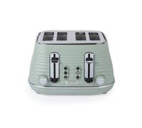 Salter Ripple 4-Slice Toaster - Wide Slots, 6 Levels, 1630W, Sage Ripple Design