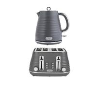 SALTER COMBO-9412 Ripple Jug Kettle & 4-Slice Toaster Bundle - Grey, Silver/Grey