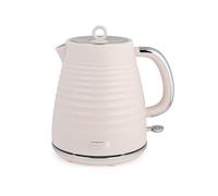 Salter Ripple Rapid Boil Kettle - Electric 1.7L Water Boiler, 360º Swivel Base, Removable Limescale Filter for Purer Quality, Auto Shut-Off, 0.75m Cord, Strix Control, 3kW, Textured Design, Pink