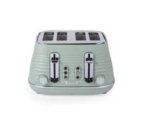 Salter Ripple 4-Slice Toaster - Wide Slots, 6 Levels, 1630W, Sage Ripple Design