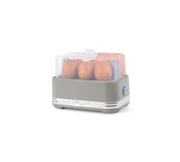Salter Rise Egg Cooker - Poach, Soft or Hard-Boil up to 6 Eggs, 400W, 2 Poaching Trays, Measuring Cup & Removable Rack, Easy-Storage, Compact Matte Grey Design with Indicator Light