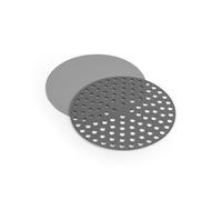 Salter Round Air Fryer Liners - Set of 2, Easy Clean, Dishwasher Safe, Reusable Silicone Trays, PFAS-Free, Stain/Odour Resistant, Universal Inserts, 18.3cm Dims, Up to 230°C for 2-4L Air Fryers