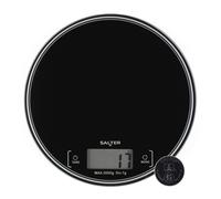 Salter Round Kitchen Scale - Digital Food Weighing Scales for Baking & Cooking, Measures Liquids & Fluids, Easy Read LCD Display, Tare/Zero Function, Slim Compact Design, 5kg Capacity
