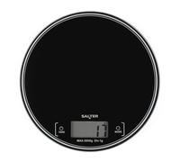 Salter SA00595BCFEU12 Round Kitchen Scale - Digital Food Weighing Scales for Baking & Cooking, Measures Liquids & Fluids, Easy Read LCD Display, Tare/Zero Function, Slim Compact Design, 5kg Capacity