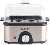 Salter EK6353MMS Aspen Egg Cooker - Electric Egg Boiler for Boiled Poached Eggs, 6 Egg Capacity, Steamer Makes Soft, Medium, Hard Boiled, Measuring Cup & 2 Poaching Trays Included, 430 W, Silver