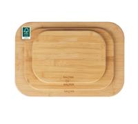 Salter Simply Prep Bamboo Chopping Board Set - 3 x Oil-Finished FSC® Certified Bamboo Cutting Boards, 28, 34 & 43cm, Ideal for Food Prep & Serving, Rounded Edge Design, Strong, Durable & Worktop Safe