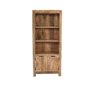 salter solid mangowood bookcase with 2 doors in rough swan