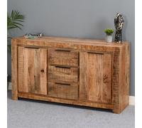 salter solid mangowood sideboard 2 doors 3 drawers in rough swan
