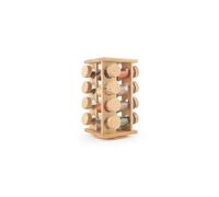 Salter Spice Rack Bamboo Rotating 16 Jars Included Screw Top Seasoning Storage