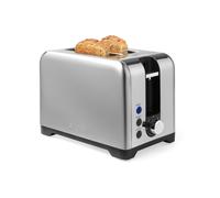 Salter Stainless Steel 2-Slice Toaster ? Wide Slots For Extra Thick Bread, Bagels & Crumpets, 7 Browning Levels, Removable Crumb Tray, Defrost, Reheat