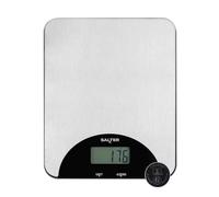 Salter Stainless Steel Kitchen Scale 5 Kg/11 Lb | Aquatronic liquid measuring, Metric and imperial units, LCD backlit display, Touch controls, Tare function, Slim profile