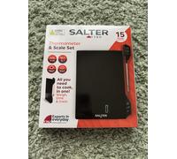 Salter Thermometer & Scale Set LCD Display 5kg Capacity Built-in Timer & Clock