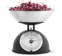 Salter Timeless Mechanical Kitchen Scale - 5kg Capacity Baking Scale, 1 Litre Dishwasher Safe Bowl, Analogue Food Scale, Classic Design, Easy Read Large Dial, 22cm Height, No Batteries Needed, Black