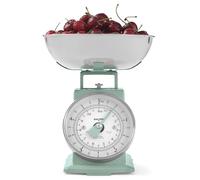 Salter Timeless Mechanical Kitchen Scale, 5 Kg, Analogue Dial, Sage | 1 L Removable Bowl, Dishwasher Safe Bowl, No Batteries Needed, 25 G Increments, Large Easy Read Dial, Countertop Use