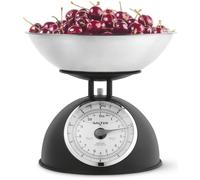 Salter Timeless Mechanical Kitchen Scale - Cooking Scale, 2L Dishwasher Safe Bowl, Easy-Read Dials, Large Digits, No Batteries, Retro Design, 5kg Capacity, Weigh Ingredients, Classic Look, Black