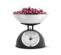 Salter Timeless Mechanical Kitchen Scale - Cooking Scale, 2L Dishwasher Safe Bowl, Easy-Read Dials, Large Digits, No Batteries, Retro Design, 5kg Capacity, Weigh Ingredients, Classic Look, Black