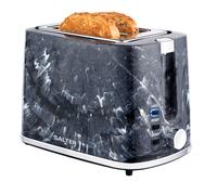 Salter Toaster 2-Slice Marble Black 7 Browning Levels Defrost Reheat Cancel 900W
