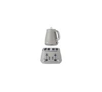 Salter Toaster Kettle Ripple Set 4-Slice Toaster Rapid Boil 1.7L Kettle Taupe